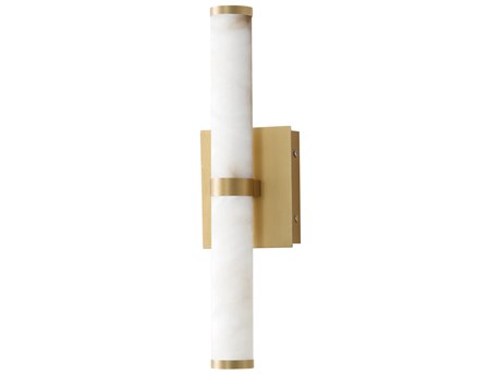 ET2 Aragon 2-Light White Alabaster Gold Wall Sconce