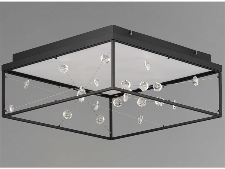 ET2 Entanglement 19" 1Light Black Geometric Flush Mount ET2E2125020BK