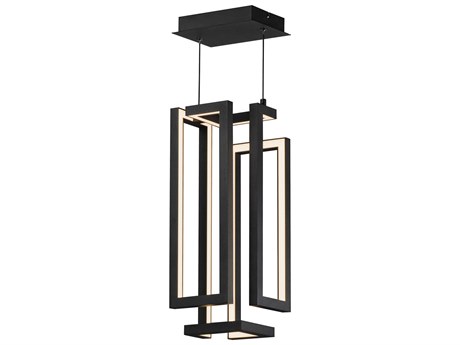ET 1-Light Black LED Geometric Pendant