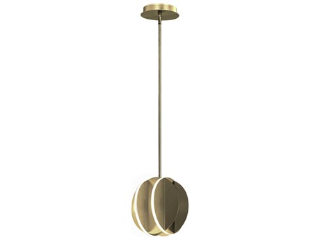 ET 1-Light Satin Brass LED Globe Linear Mini Pendant