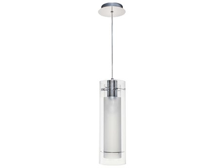 ET 1-Light Polished Chrome Glass Cylinder Mini Pendant
