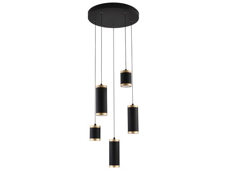 ET2 Cuff 5-Light Black Gold Cylinder Pendant