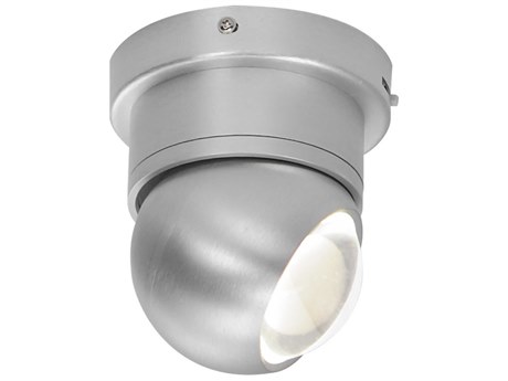 ET 1-Light Brushed Aluminum Silver LED Round Flush Mount