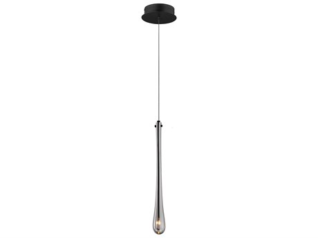 ET 1-Light Black Glass LED Mini Pendant
