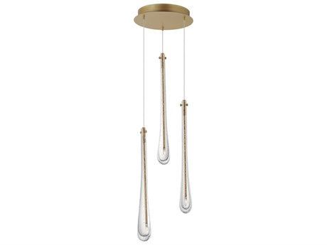 ET2 Stillo 3-Light Gold Crystal Glass Mini Pendant