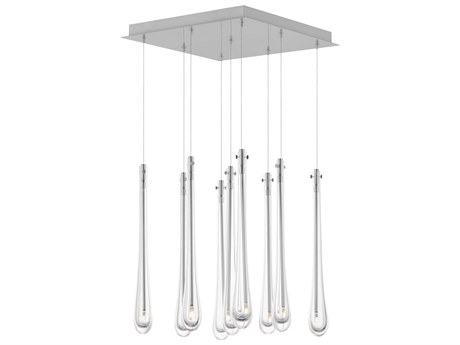 ET2 Stillo 9-Light Satin Nickel Crystal Glass Pendant