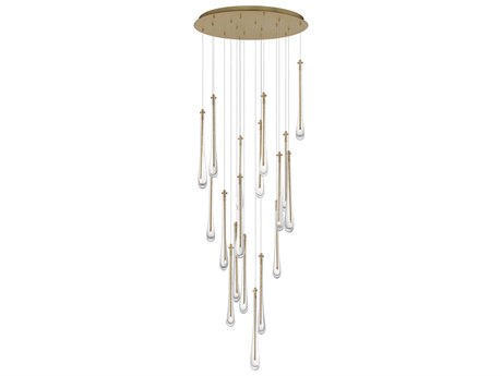 ET2 Stillo 18-Light8-Light Gold Crystal Glass Pendant