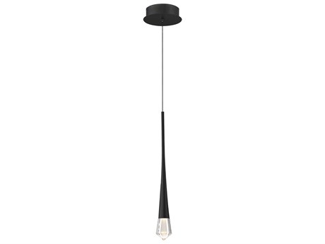 ET 1-Light Black Crystal LED Mini Pendant