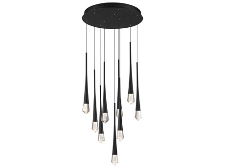 ET2 Pierce 9-Light Black Crystal LED Pendant