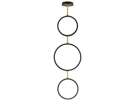 ET2 Hoopla 3-Light Black Gold Round Pendant