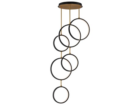 ET2 Hoopla 6-Light Black Gold Geometric Round Pendant