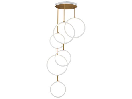 ET2 Hoopla 6-Light White Gold Geometric Round Pendant