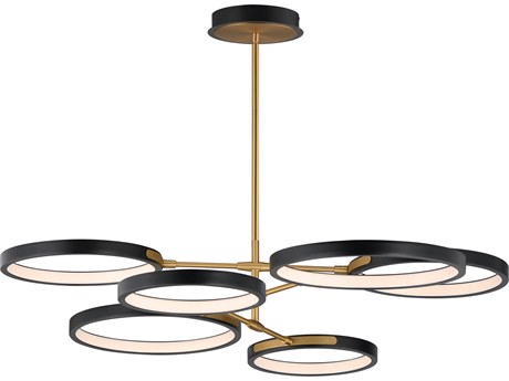 ET2 Hoopla 6-Light Black Gold Geometric Round Pendant