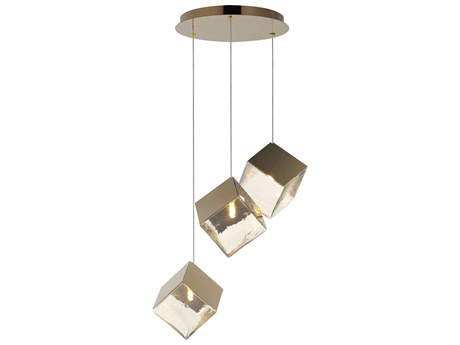 ET2 Ice Cube 3-Light French Gold Geometric Pendant