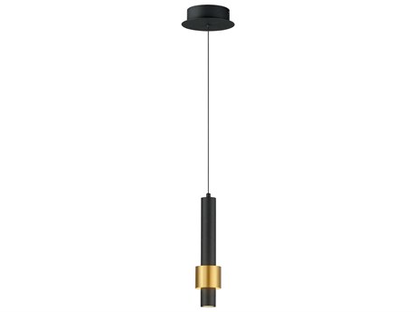 ET 1-Light Black Gold Cylinder Mini Pendant