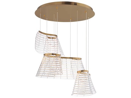 ET2 Tartan 3-Light Brushed Champagne Gold Pendant