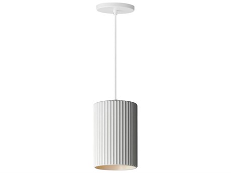 ET 1-Light Chaulk White Cylinder Mini Pendant