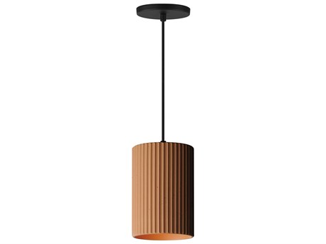 ET 1-Light Terra Cotta Orange Cylinder Mini Pendant
