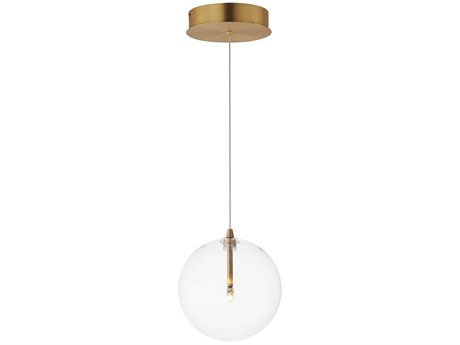 ET 1-Light Natural Aged Brass Globe Mini Pendant