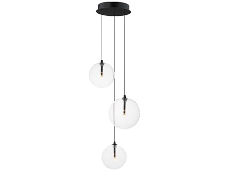 ET2 Global 3-Light Black Globe Mini Pendant