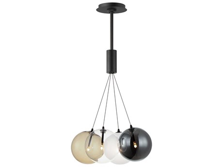 ET2 Burst 4-Light Black Glass LED Globe Pendant