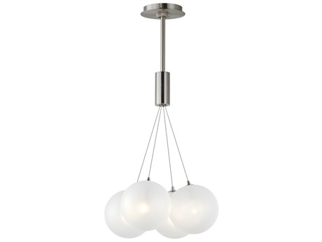 ET2 Burst 4-Light Satin Nickel Glass LED Globe Pendant
