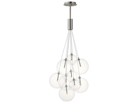 ET2 Burst 9-Light Satin Nickel Glass LED Globe Pendant