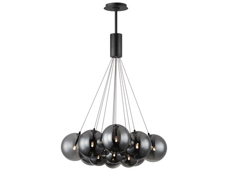 ET2 Burst 12-Light Black Glass LED Globe Pendant