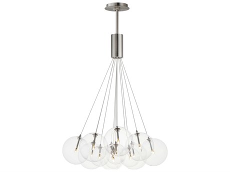 ET2 Burst 12-Light Satin Nickel Glass LED Globe Pendant