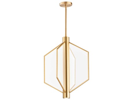 ET2 Telstar 4-Light Natural Aged Brass LED Linear Pendant