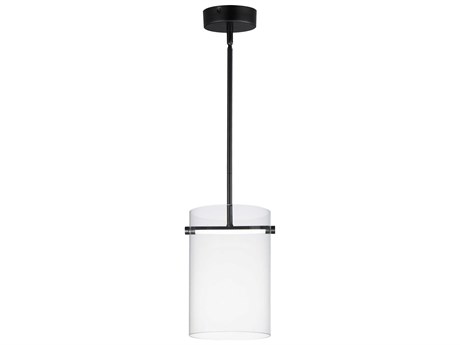 ET 1-Light Black Cylinder Mini Pendant