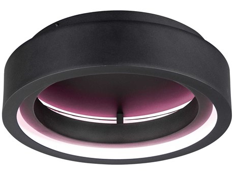 ET2 I-corona 1-Light Black LED Round Flush Mount