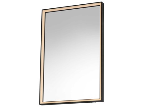 ET2 Bevel Brushed Black Rectangular Wall Mirror