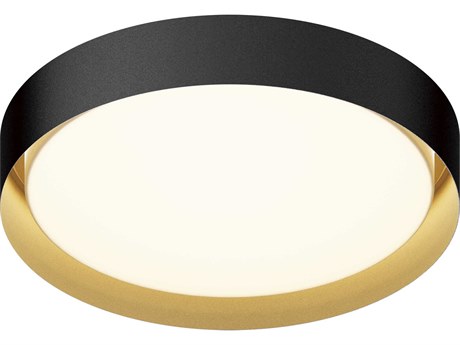 ET2 Echo 1-Light Black Gold LED Drum Flush Mount