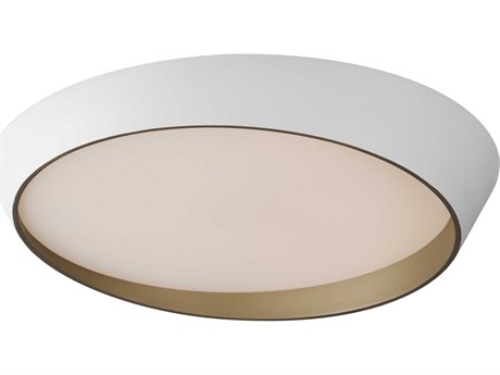 ET2 Slant 1-Light White Gold Round Flush Mount