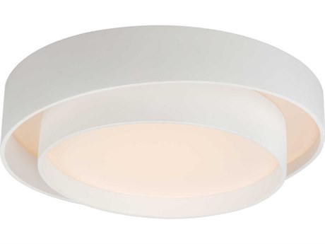 ET2 Ziggurat 1-Light White Round Flush Mount