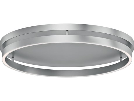 ET2 Groove 1-Light Brushed Aluminum Silver Round Flush Mount