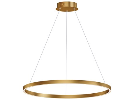 ET2 Groove 1-Light Gold Round Pendant