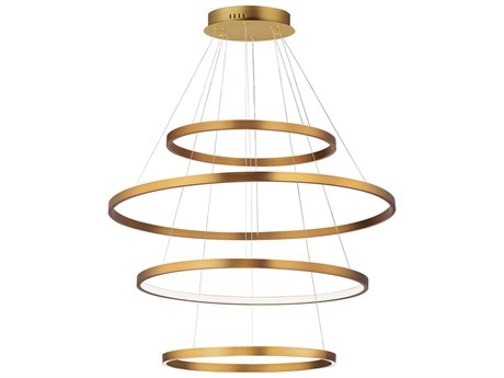 ET2 Groove 4-Light Gold Round Tiered Pendant