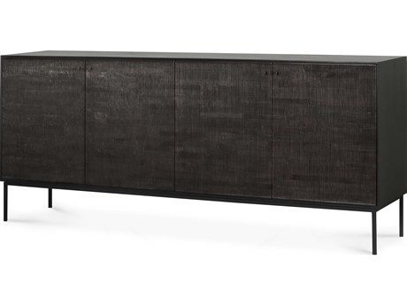 Ethnicraft Grooves Teak Black Sideboard