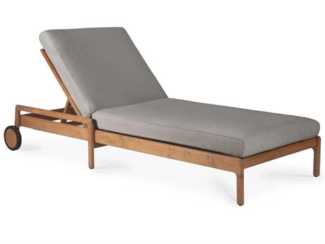 Ethnicraft Outdoor Jack Teak Black Adjustable Lounger