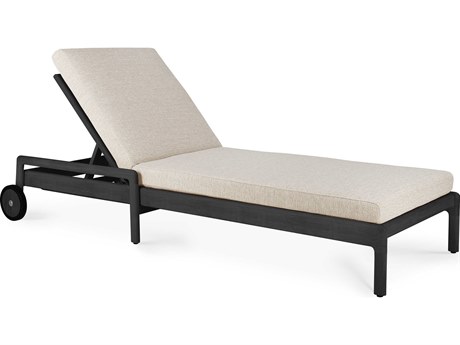 Ethnicraft Outdoor Jack Teak Black Adjustable Lounger