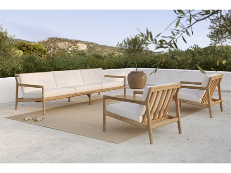 Ethnicraft Outdoor Jack Teak Cushion Lounge Set