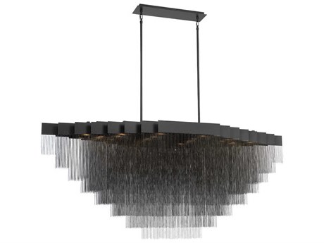 Eurofase Bloomfield 28-Light Black Geometric Island Pendant
