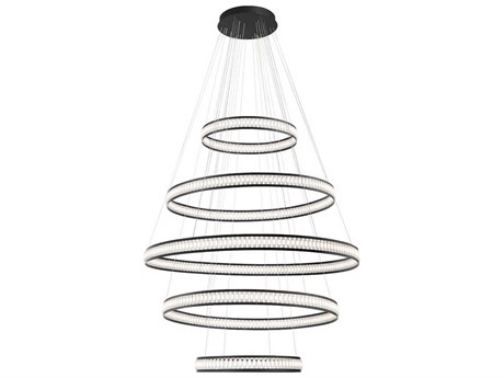 Eurofase Forster 584-Light Black Round Tiered Chandelier