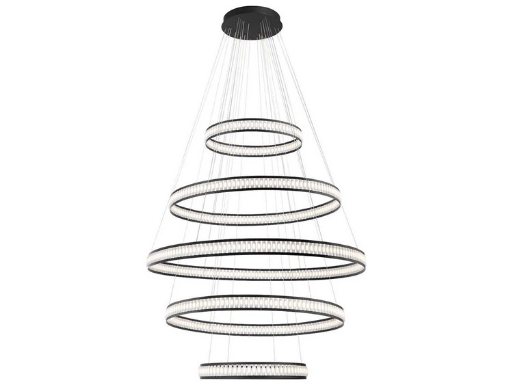 Eurofase Forster 584-Light Black Round Tiered Chandelier