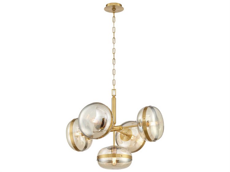 Eurofase Nottingham 5-Light Brass Gold Globe Chandelier