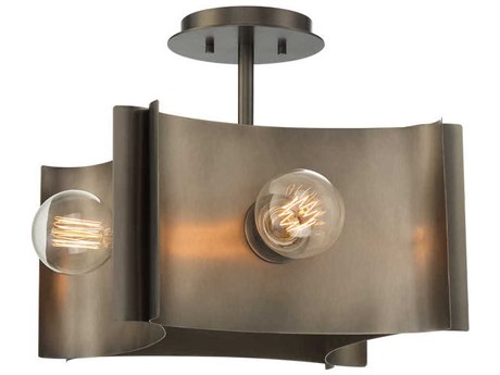 Eurofase Metallo 4-Light Vintage Nickel Black Semi Flush Mount