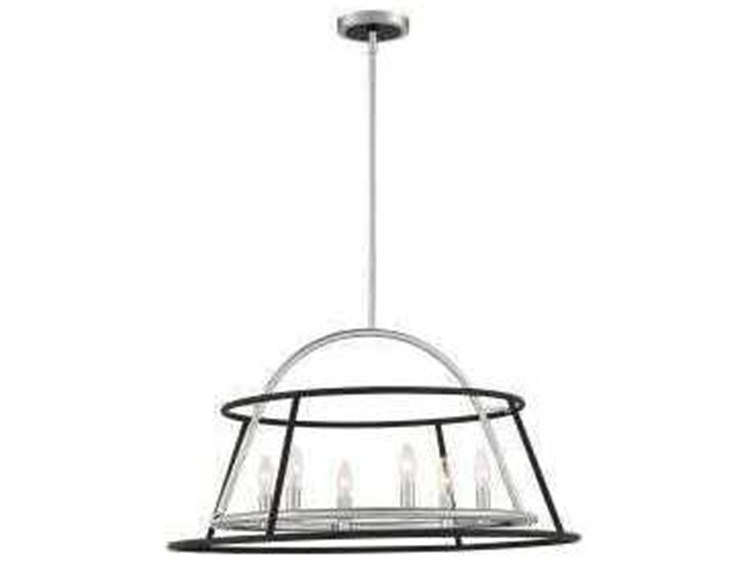 Eurofase Campana 6-Light Satin Nickel Candelabra Chandelier