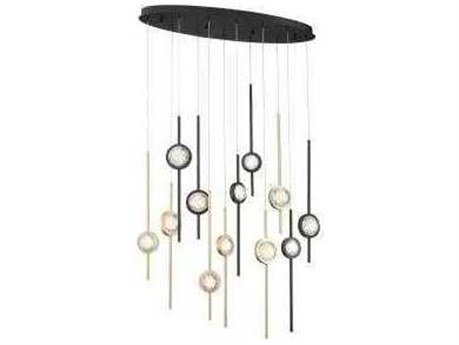 Eurofase Barletta Black Brass Linear Island Pendant
